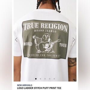 Brand New* True Religion LOGO LADDER STITCH PUFF PRINT TEE